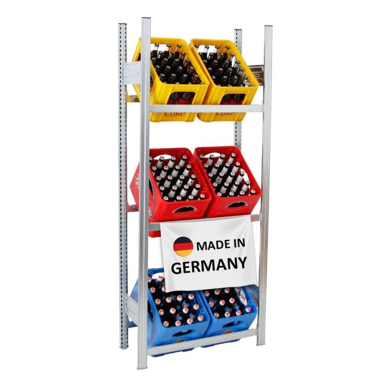 PROREGAL Getränkekistenregal Getränkeregal Chiemsee Made in Germany HxBxT 185 x 81 x 34 cm 6 Kisten auf 3 Ebenen Verzinkt PROREGAL Getränkekistenregal Getränkeregal Chiemsee Made in Germany HxBxT 185 x 81 x 34 cm 6 Kisten auf 3 Ebenen Verzinkt von PROREGAL