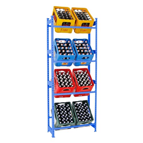 PROREGAL Getränkekistenregal High Big Camel | Blau | 8 Kisten | HxBxT 200x80x30cm | Kistenregal Getränkeregal Wasserkistenregal Bierkistenregal von PROREGAL