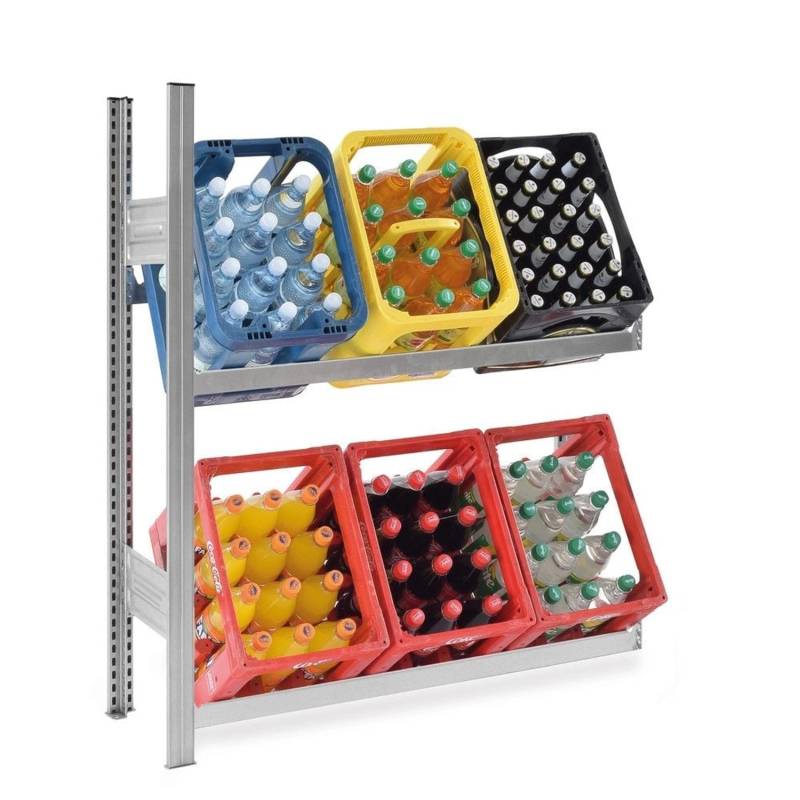 PROREGAL Getränkekistenregal Stecksystem T-Profil Anbauregal HxBxT 120 x 100 x 30 cm Fachlast 100 kg 2 Ebenen für 6 Getränkekisten Verzinkt PROREGAL Getränkekistenregal Stecksystem T-Profil Anbauregal HxBxT 120 x 100 x 30 cm Fachlast 100 kg 2 Ebenen für 6 Getränkekisten Verzinkt von PROREGAL