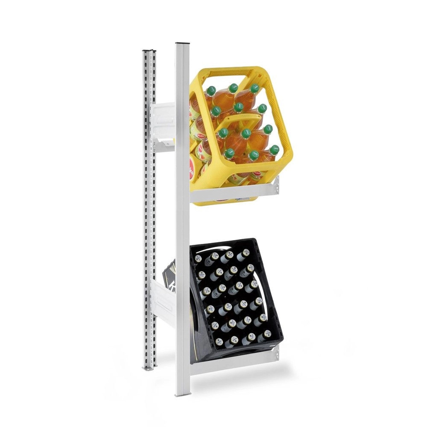PROREGAL Getränkekistenregal Stecksystem T-Profil Anbauregal HxBxT 120 x 50 x 30 cm Fachlast 100 kg 2 Ebenen für 2 Getränkekisten Lichtgrau PROREGAL Getränkekistenregal Stecksystem T-Profil Anbauregal HxBxT 120 x 50 x 30 cm Fachlast 100 kg 2 Ebenen für 2 Getränkekisten Lichtgrau von PROREGAL