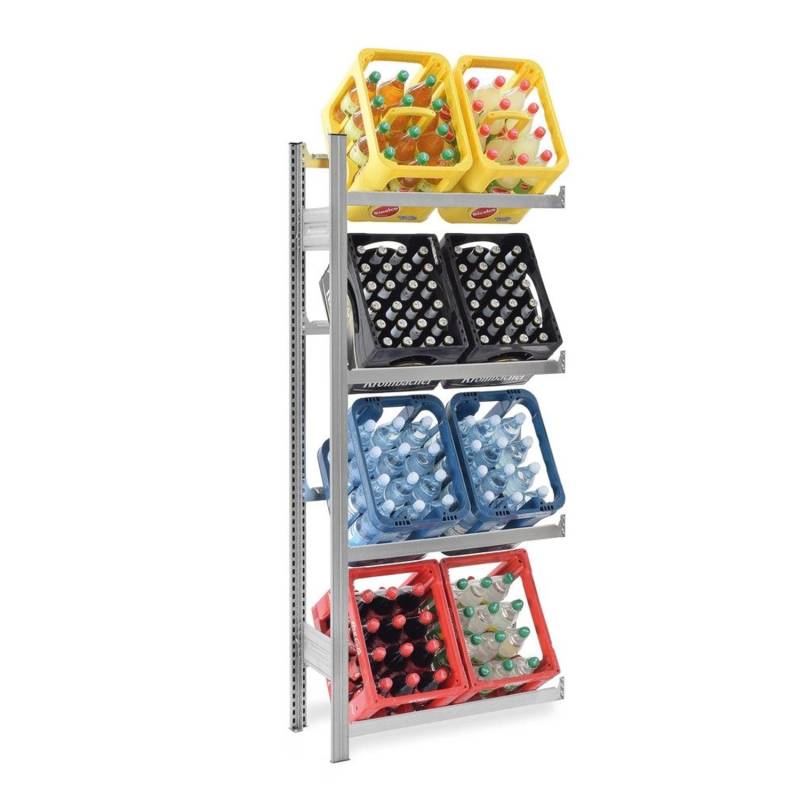 PROREGAL Getränkekistenregal Stecksystem T-Profil Anbauregal HxBxT 175 x 75 x 30 cm Fachlast 100 kg 4 Ebenen für 8 Getränkekisten Verzinkt PROREGAL Getränkekistenregal Stecksystem T-Profil Anbauregal HxBxT 175 x 75 x 30 cm Fachlast 100 kg 4 Ebenen für 8 Getränkekisten Verzinkt von PROREGAL