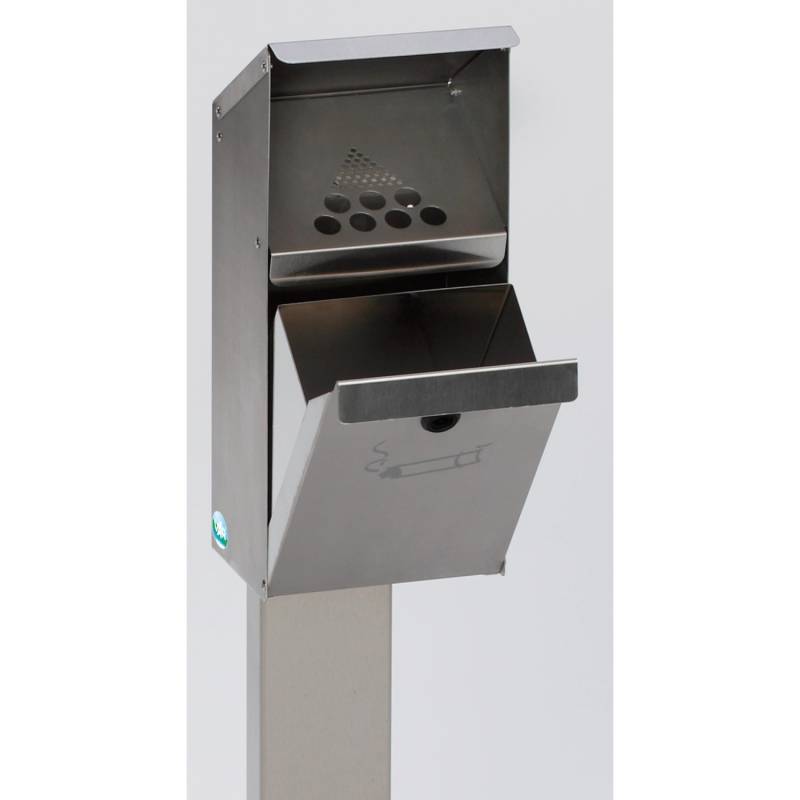 PROREGAL Großvolumiger Ascher Mit Schutzdach Mit Standfuß HxBxT 109 x 31 x 31 cm Edelstahl PROREGAL Großvolumiger Ascher Mit Schutzdach Mit Standfuß HxBxT 109 x 31 x 31 cm Edelstahl von PROREGAL