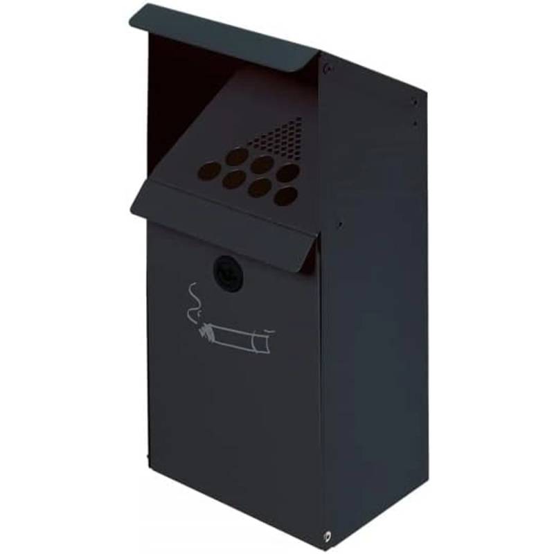 PROREGAL Großvolumiger Wandascher Mit Schutzdach 3,7 Liter HxBxT 41 x 18 x 15 cm Verzinkter Stahl Anthrazit von PROREGAL