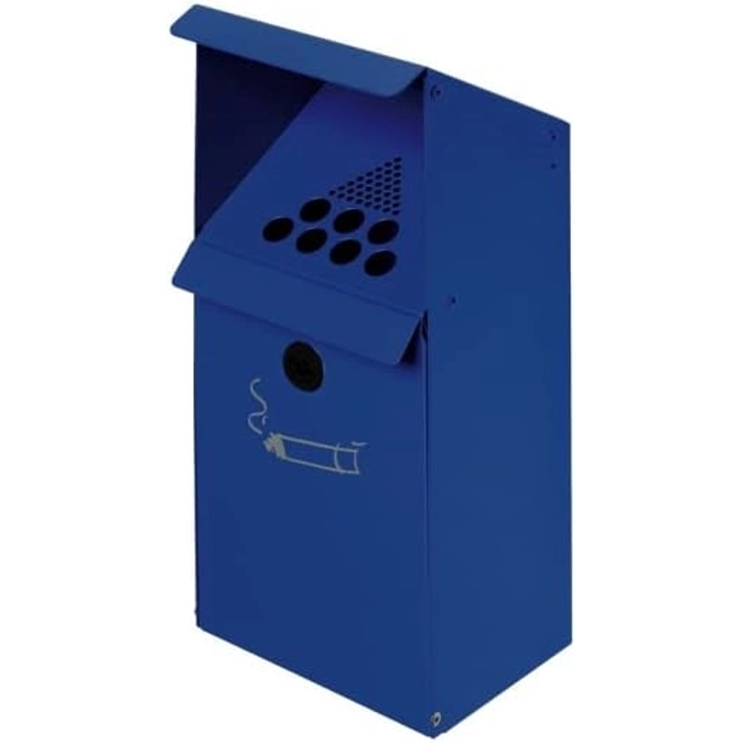 PROREGAL Großvolumiger Wandascher Mit Schutzdach 3,7 Liter HxBxT 41 x 18 x 15 cm Verzinkter Stahl Blau von PROREGAL