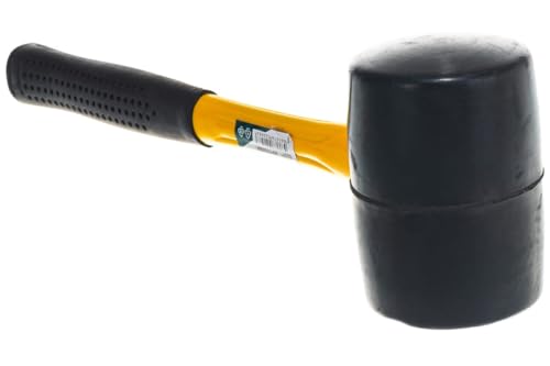 PROREGAL Gummihammer 0,45kg | Ø 3,25cm | rutschfester Fiberglasstiel | Regal-Montagehammer Silikonhammer von PROREGAL