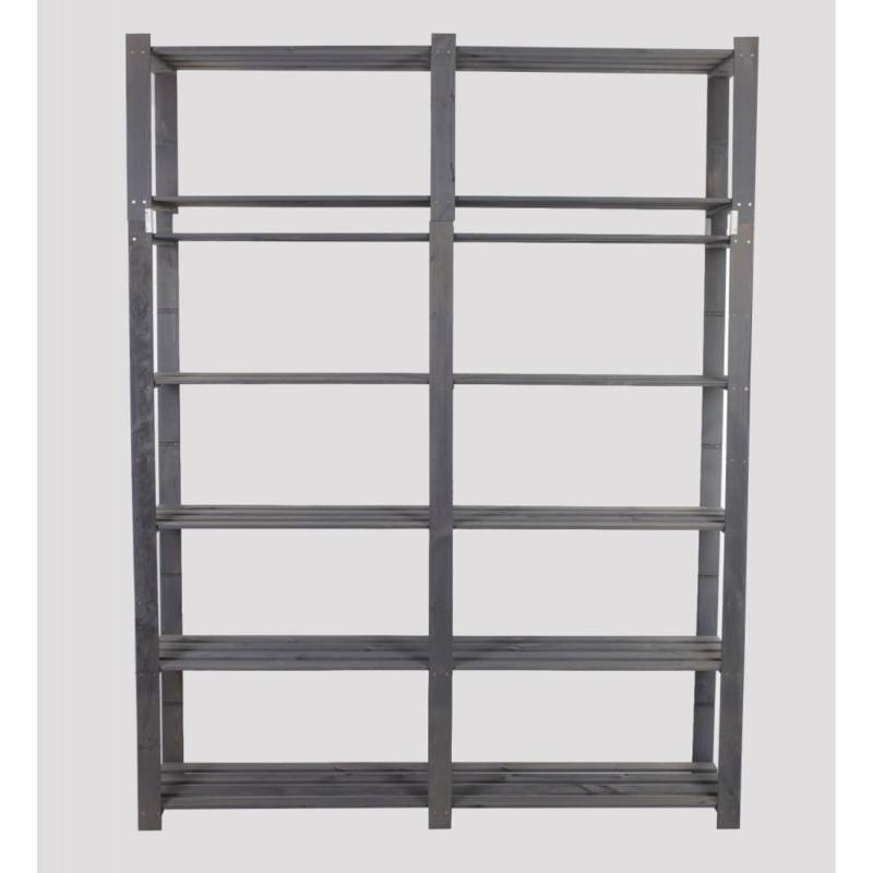 PROREGAL Holzregal Pinepeak HxBxT 220 x 170 x 38 cm 7 Fachboden 1,2 cm Dickes Kiefernholz Grau von PROREGAL