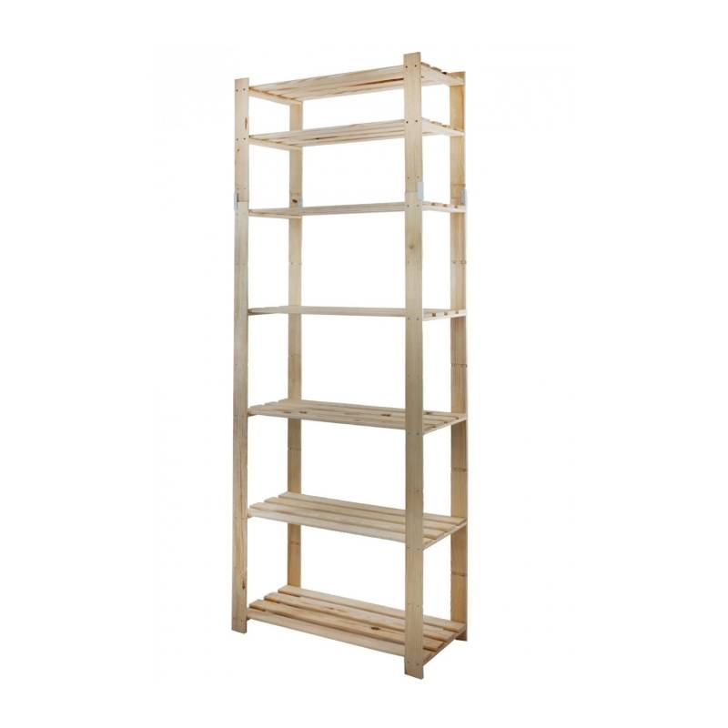 PROREGAL Holzregal Pinepeak HxBxT 220 x 80 x 38 cm 7 Fachboden 1,2 cm Dickes Kiefernholz Natur von PROREGAL
