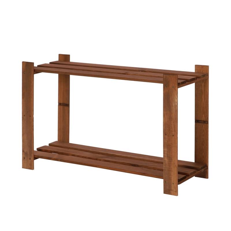 PROREGAL Holzregal Pinepeak HxBxT 50 x 80 x 28 cm 2 Fachboden 1,2 cm Dickes Kiefernholz Braun von PROREGAL