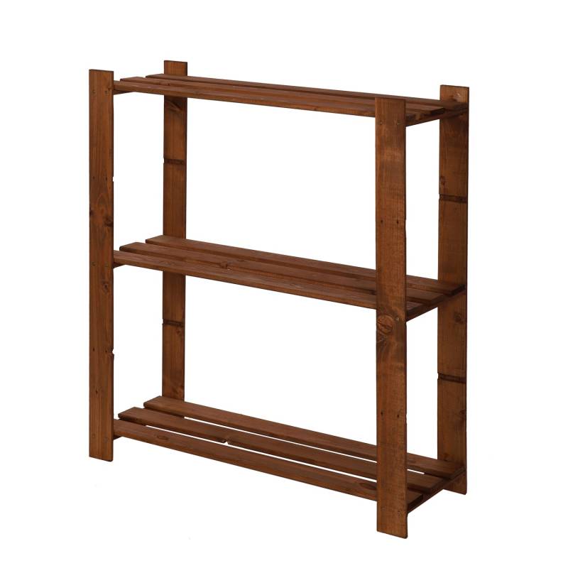 PROREGAL Holzregal Pinepeak HxBxT 90 x 80 x 28 cm 3 Fachboden 1,2 cm Dickes Kiefernholz Braun von PROREGAL