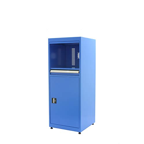 PROREGAL Industrie-PC-Schrank AMEGO | HxBxT 140x56x57cm | Mit Schließfach | Blau | Computerschrank Mediaschrank PROREGAL Industrie-PC-Schrank AMEGO | HxBxT 140x56x57cm | Mit Schließfach | Blau | Computerschrank Mediaschrank von PROREGAL