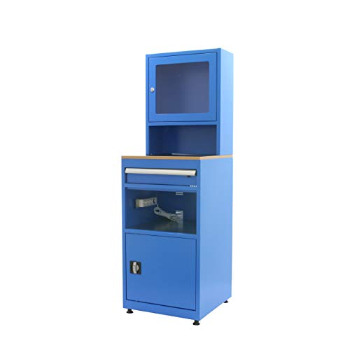 PROREGAL Industrie-PC-Schrank AMEGO | HxBxT 170x56x57cm | Mit Schließfach + Stauraum | Blau | Computerschrank Mediaschrank PROREGAL Industrie-PC-Schrank AMEGO | HxBxT 170x56x57cm | Mit Schließfach + Stauraum | Blau | Computerschrank Mediaschrank von PROREGAL