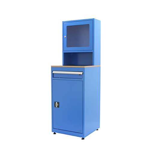 PROREGAL Industrie-PC-Schrank AMEGO | HxBxT 170x56x57cm | Mit Schließfach | Blau | Computerschrank Mediaschrank PROREGAL Industrie-PC-Schrank AMEGO | HxBxT 170x56x57cm | Mit Schließfach | Blau | Computerschrank Mediaschrank von PROREGAL