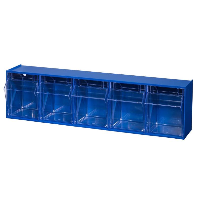 Klappschüttenmagazin VarioPlus ProFlip 5 HxBxT 16,5 x 60 x 13,2 cm Blau-Transparent von PROREGAL