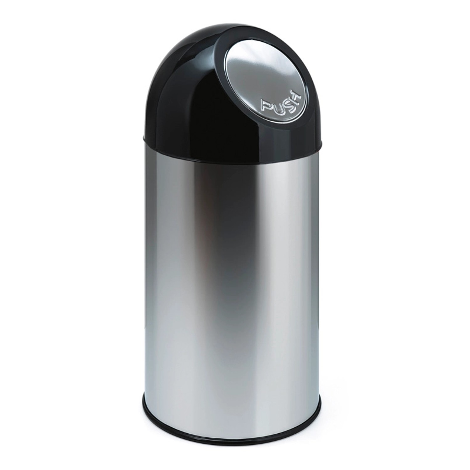 PROREGAL Klassischer Abfallbehälter Mit Pushdeckel 40 Liter HxBxT 67 x 31 x 31 cm Metall Edelstahl von PROREGAL