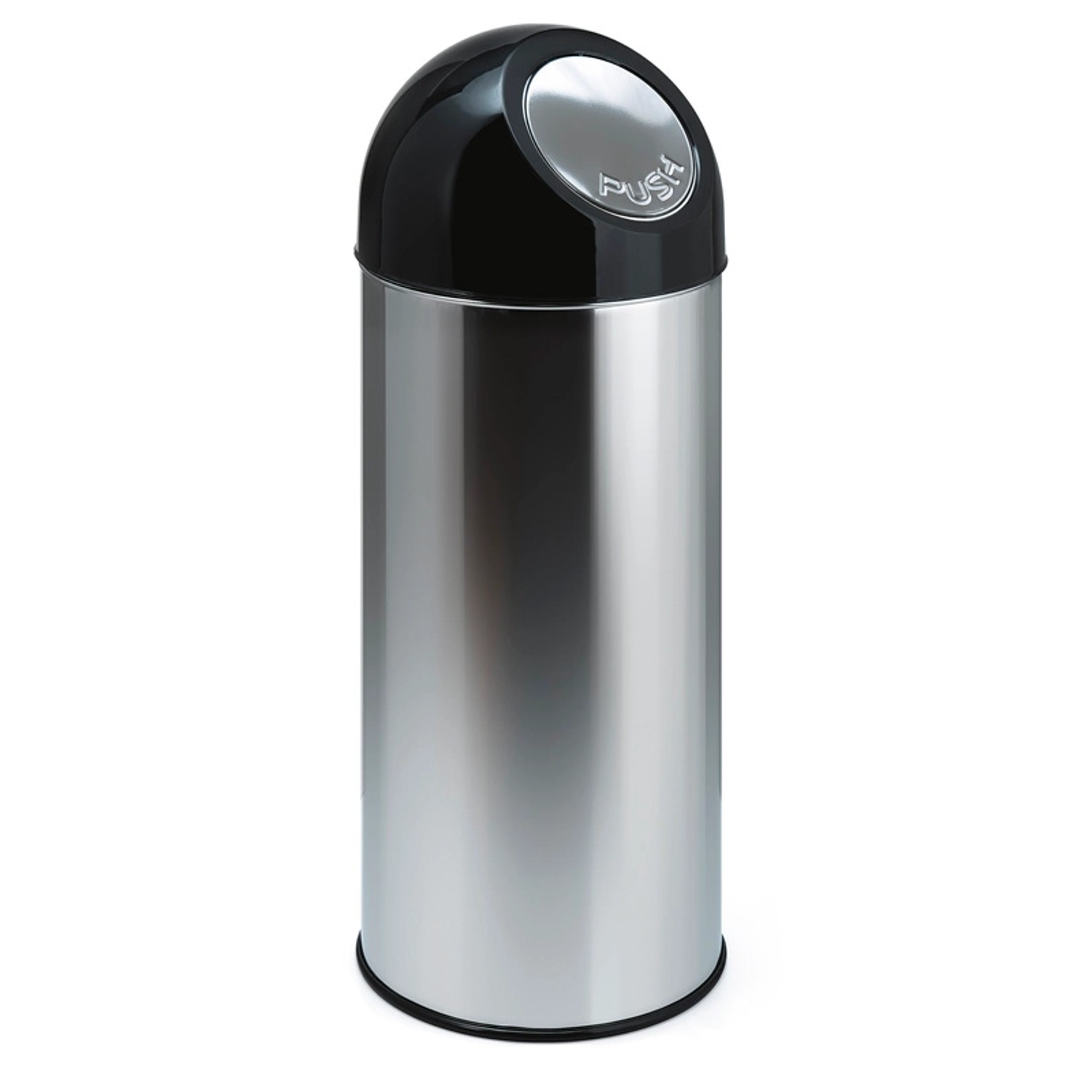 PROREGAL Klassischer Abfallbehälter Mit Pushdeckel 55 Liter HxBxT 84 x 31 x 31 cm Metall Edelstahl von PROREGAL