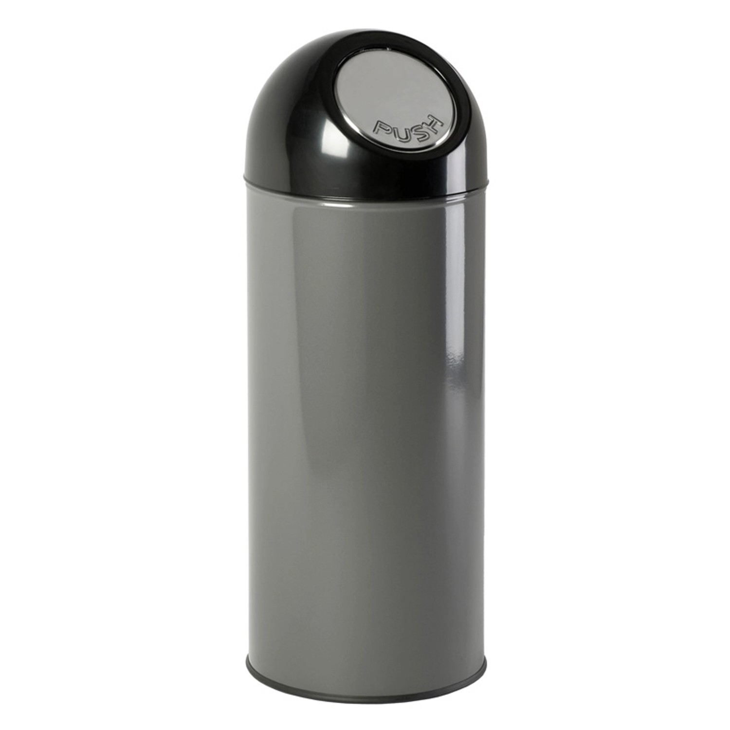 PROREGAL Klassischer Abfallbehälter Mit Pushdeckel 55 Liter HxBxT 84 x 31 x 31 cm Metall Metallik Grau von PROREGAL