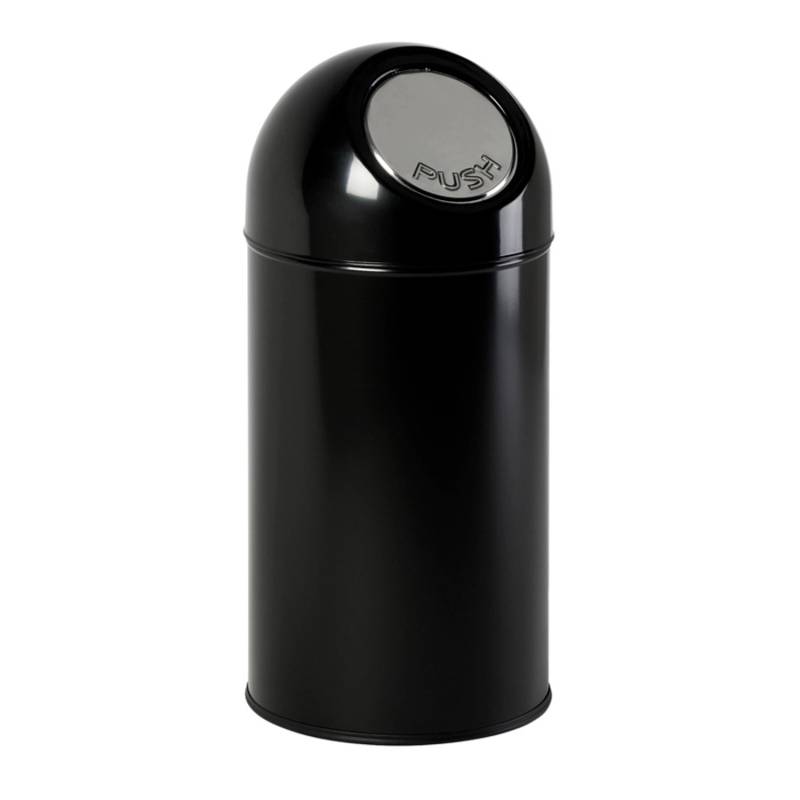 PROREGAL Klassischer Abfallbehälter Mit Pushdeckel und Inneneimer 40 Liter HxBxT 67 x 31 x 31 cm Metall Schwarz von PROREGAL