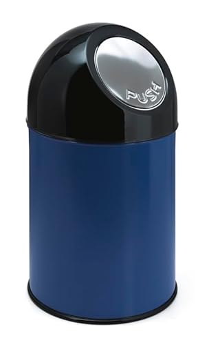 PROREGAL Klassischer Abfallbehälter mit Pushdeckel | 30 Liter, HxBxT 56x31x31cm | Metall | Blau PROREGAL Klassischer Abfallbehälter mit Pushdeckel | 30 Liter, HxBxT 56x31x31cm | Metall | Blau von PROREGAL