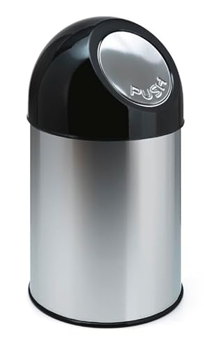 PROREGAL Klassischer Abfallbehälter mit Pushdeckel | 30 Liter, HxBxT 56x31x31cm | Metall | Edelstahl PROREGAL Klassischer Abfallbehälter mit Pushdeckel | 30 Liter, HxBxT 56x31x31cm | Metall | Edelstahl von PROREGAL