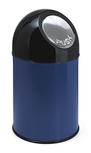 PROREGAL Klassischer Abfallbehälter mit Pushdeckel und Inneneimer | 30 Liter, HxBxT 56x31x31cm | Metall | Blau PROREGAL Klassischer Abfallbehälter mit Pushdeckel und Inneneimer | 30 Liter, HxBxT 56x31x31cm | Metall | Blau von PROREGAL
