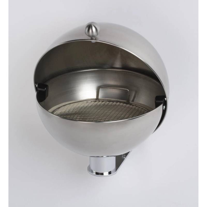PROREGAL Klassischer Kugelascher Mit Kippensieb Wandbefestigung HxBxT 97 x 26 x 26 cm Edelstahl von PROREGAL