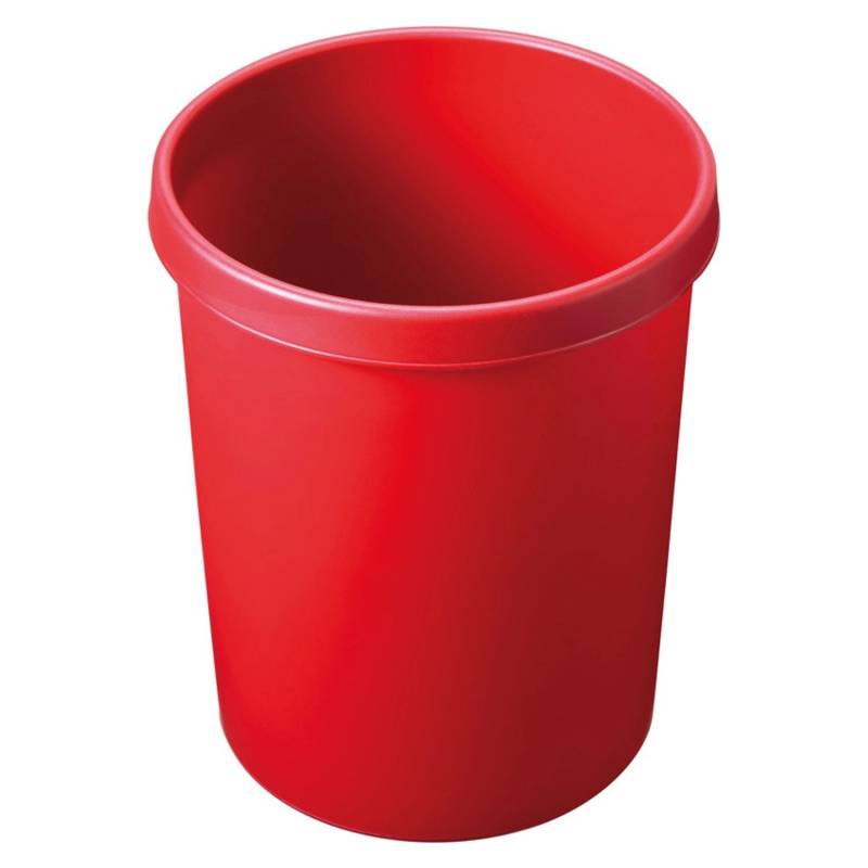 PROREGAL Klassischer Papierkorb Mit Großem Einwurf 45 Liter HxBxT 48 x 40 x 40 cm Kunststoff Rot von PROREGAL