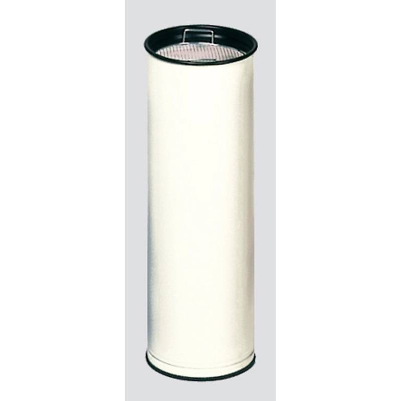 PROREGAL Klassischer Runder Ascher Mit Sieb Optimal Für Alle Raucherzonen HxBxT 66 x 23 x 23 cm Verzinkter Stahl Weiß von PROREGAL