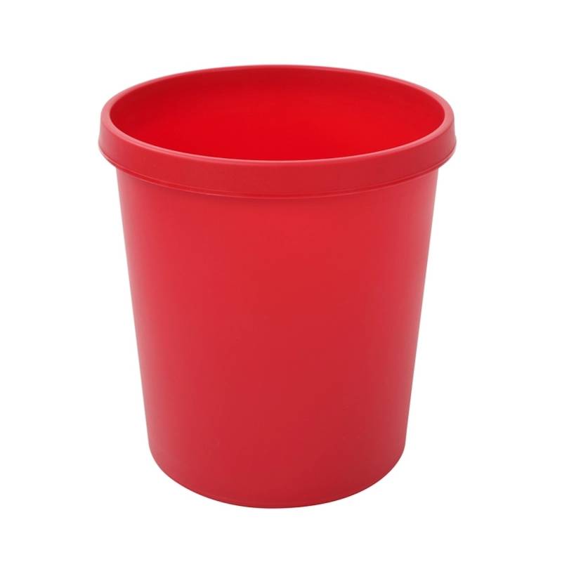 PROREGAL Klassischer Runder Kunststoff Papierkorb 18 Liter HxBxT 32 x 31 x 31 cm Rot von PROREGAL