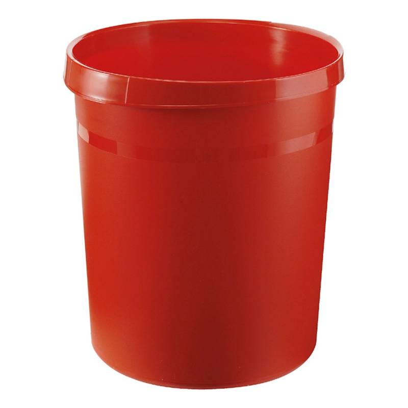 PROREGAL Klassischer Runder Papierkorb Aus Kunststoff 18 Liter HxØ 35 x 31,2 cm Rot von PROREGAL