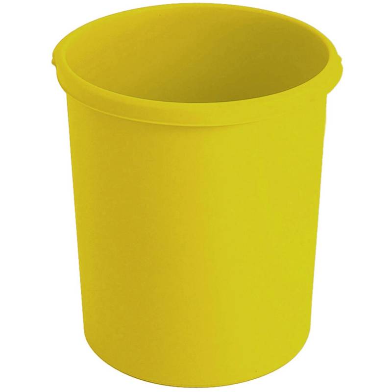 PROREGAL Klassischer Runder Papierkorb Aus Kunststoff 30 Liter HxØ 41 x 37,5 cm Gelb von PROREGAL