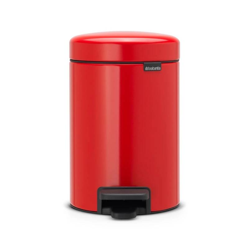 PROREGAL Klassischer Tretmülleimer Mit Soft Verschluss 3 Liter HxBxT 26,4 x 16,8 x 23,5 cm Metall Rot von PROREGAL