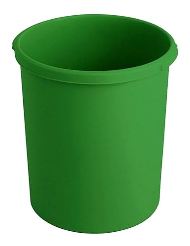 PROREGAL Klassischer runder Papierkorb aus Kunststoff | 30 Liter, HxØ 41x37,5cm | Grün von PROREGAL