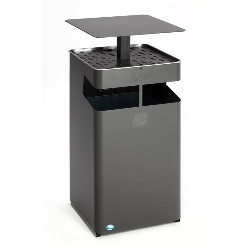 PROREGAL Kombiascher Mit Schutzdach Und Sieb 72 Liter HxBxT 92 x 45 x 45 cm Verzinkter Stahl Eisenglimmer von PROREGAL