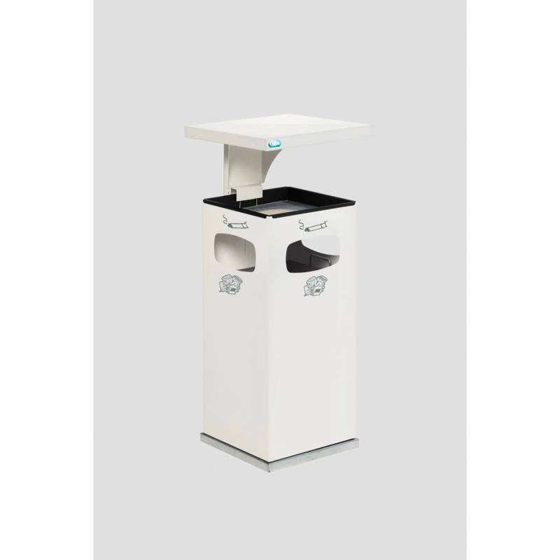 PROREGAL Kombiascher Mit Verstärktem Schutzdach 38 Liter HxBxT 91 x 39,5 x 39,5 cm Verzinkter Stahl Weiß PROREGAL Kombiascher Mit Verstärktem Schutzdach 38 Liter HxBxT 91 x 39,5 x 39,5 cm Verzinkter Stahl Weiß von PROREGAL