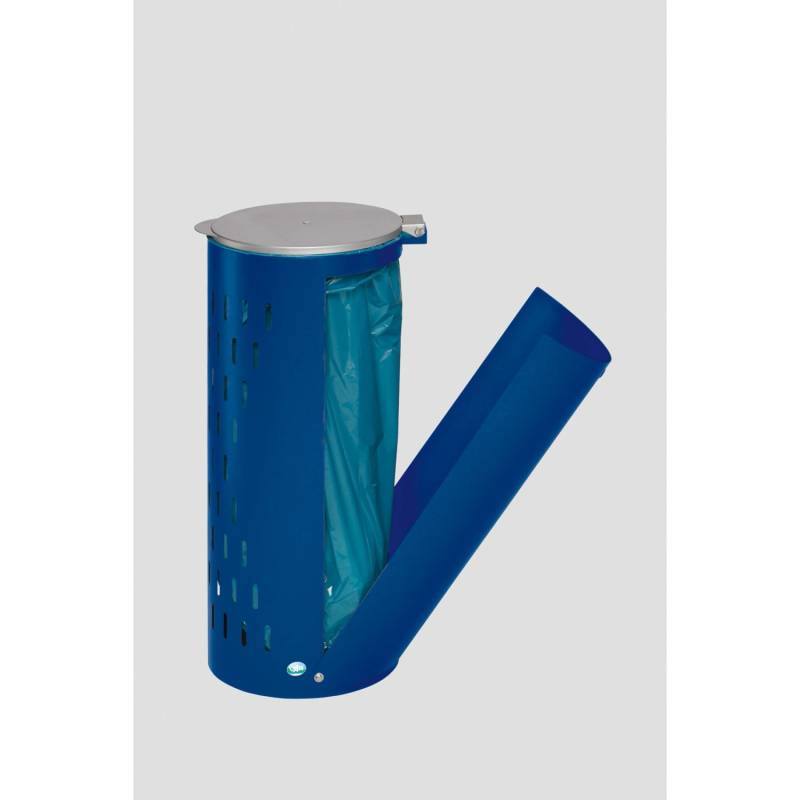 PROREGAL Kompakter Abfallsammler Gelocht Mit Deckel Klapptür 35 cm Einfüllöffnung HxBxT 85 x 44 x 44 cm Stahl Blau PROREGAL Kompakter Abfallsammler Gelocht Mit Deckel Klapptür 35 cm Einfüllöffnung HxBxT 85 x 44 x 44 cm Stahl Blau von PROREGAL