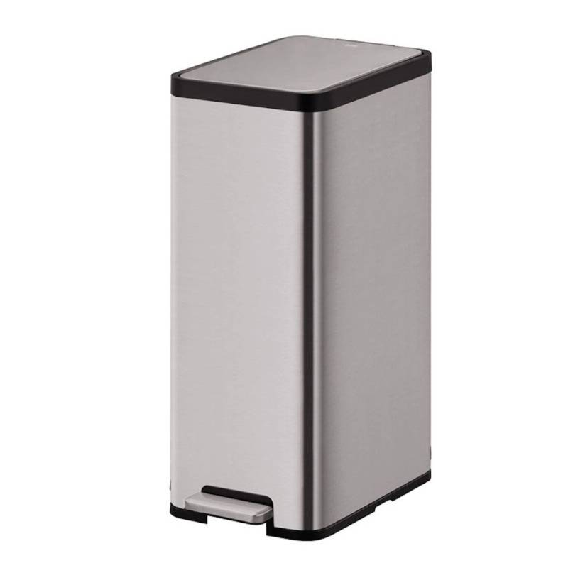 PROREGAL Kompakter und Funktionaler Treteimer Aus Mattgrauem Edelstahl 45 Liter HxBxT 75,3 x 28,6 x 42,8 cm Silber von PROREGAL