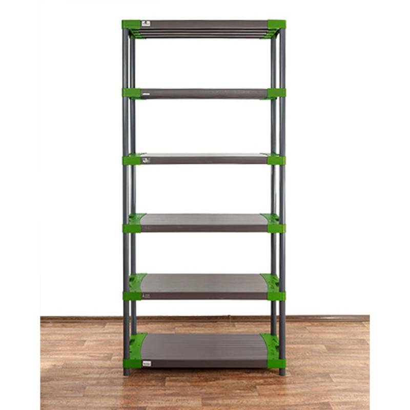 PROREGAL Kunststoffregal Big Grey Bear Extra-Tall HxBxT 220 x 80 x 46 cm Fachlast 160 kg Grau/Grün von PROREGAL