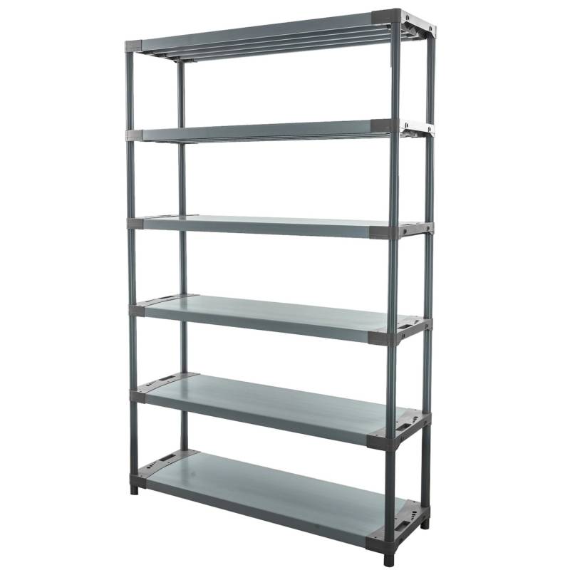 PROREGAL Kunststoffregal Grey Bear Extra-Tall HxBxT 220 x 130 x 46 cm Fachlast 70 kg Grau von PROREGAL