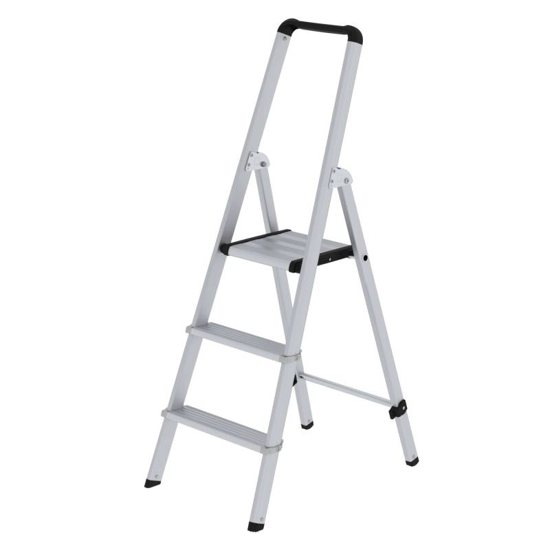 PROREGAL ML Stufen-Stehleiter Einseitig Begehbar Aluminium Eloxiert 3 Stufen von PROREGAL