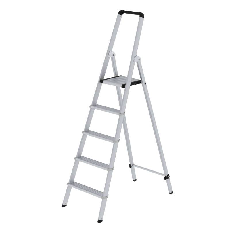 PROREGAL ML Stufen-Stehleiter Einseitig Begehbar Aluminium Eloxiert 5 Stufen von PROREGAL