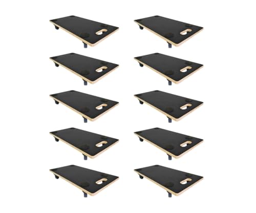 PROREGAL Mega Deal 10x Profi Transportroller mit 4 Rollen | HxBxT 11,5x30x60cm | Traglast 200kg | Siebdruck Holzplatte | Schwarz | Möbelroller Rollbrett Transporthilfe Rollwagen Roller von PROREGAL
