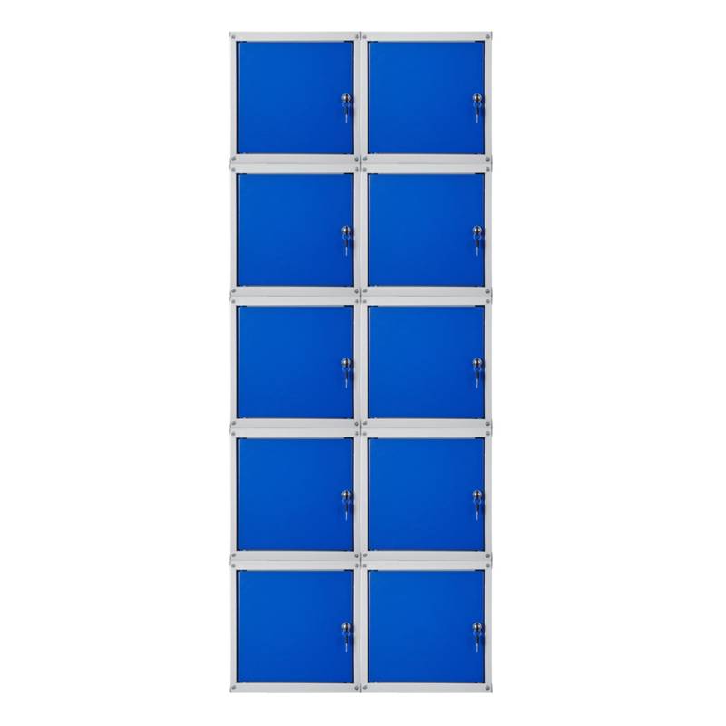 PROREGAL Mega Deal 10x Schließfachwürfel Cubic HxBxT 35 x 35 x 35 cm Grau-Blau von PROREGAL