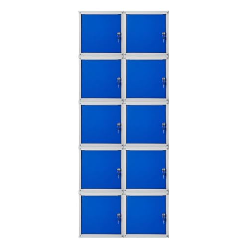 PROREGAL Mega Deal 10x Schließfachwürfel Cubic HxBxT 35x35x35cm Grau/Blau Schließfachschrank Metallspind Wertfachschrank Umkleideschrank 10 Fächer PROREGAL Mega Deal 10x Schließfachwürfel Cubic HxBxT 35x35x35cm Grau/Blau Schließfachschrank Metallspind Wertfachschrank Umkleideschrank 10 Fächer von PROREGAL