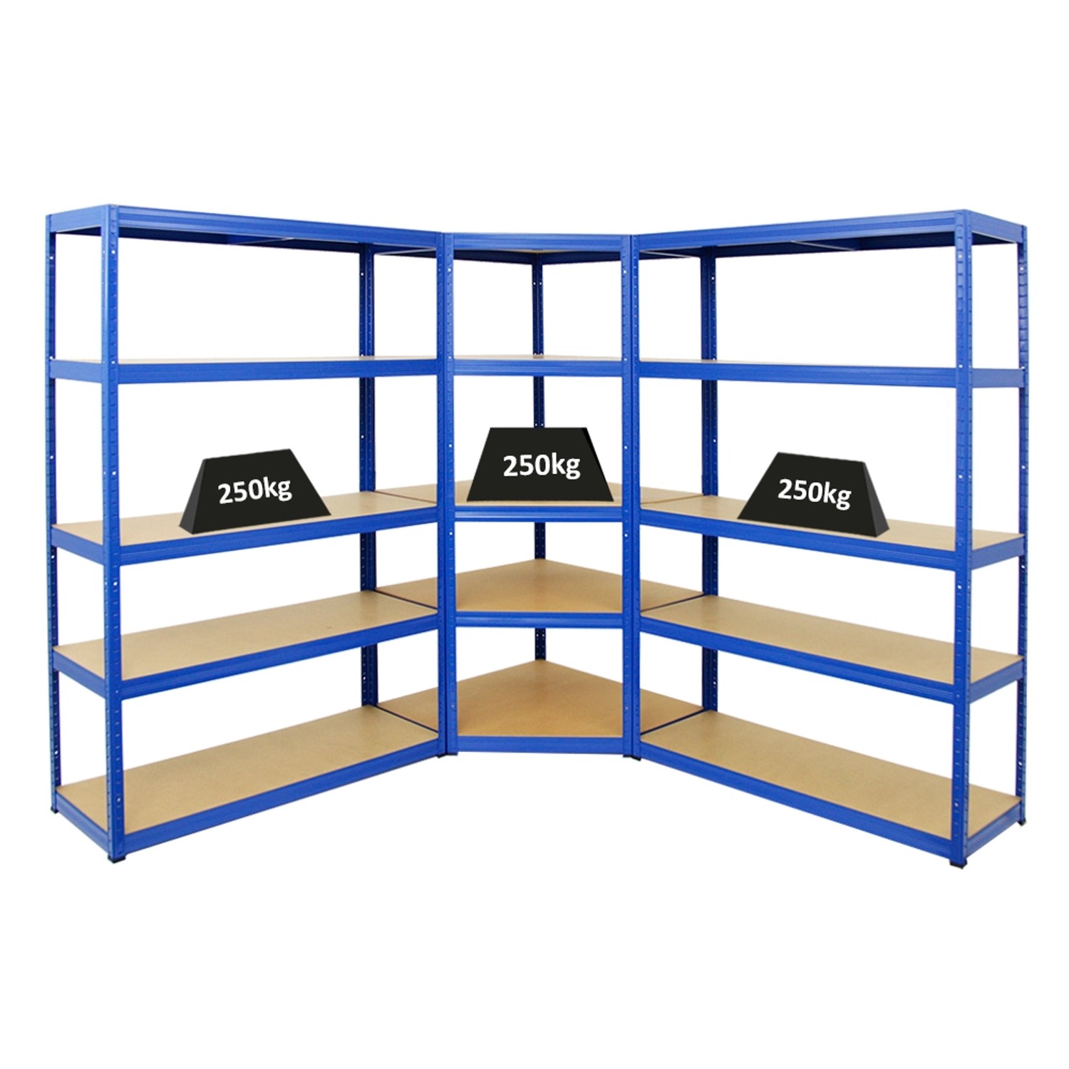 PROREGAL Mega Deal 1x Eckregal & 2x Schwerlastregal Big Elephant S Fachlast 250 kg Blau PROREGAL Mega Deal 1x Eckregal & 2x Schwerlastregal Big Elephant S Fachlast 250 kg Blau von PROREGAL