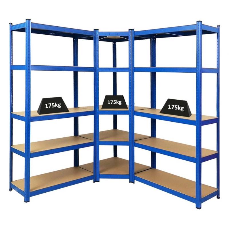 PROREGAL Mega Deal 1x Eckregal & 2x Schwerlastregal Ragnar Fachlast 175 kg Blau von PROREGAL