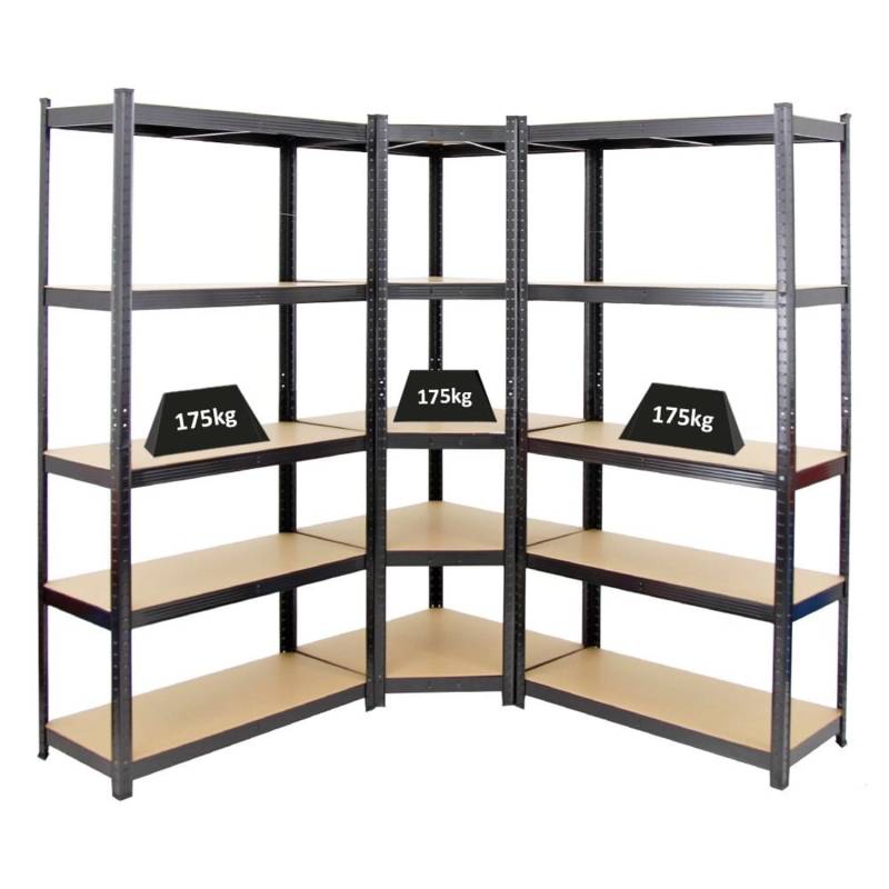 PROREGAL Mega Deal 1x Eckregal & 2x Schwerlastregal Ragnar Fachlast 175 kg Schwarz von PROREGAL