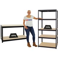 Proregal Mega Deal 1x Schwerlastregal Slim Elephant m & 1x Höhenverstellbare Werkbank Big dino Fachlast bis zu 600kg Schwarz - Schwarz von PROREGAL - PREISWERTE QUALITÄT