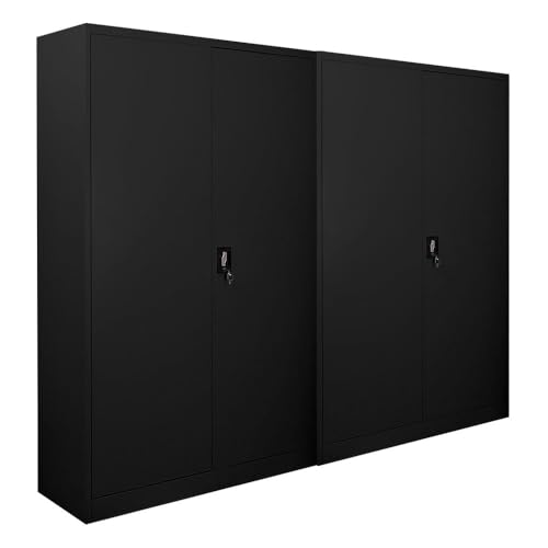 PROREGAL Mega Deal 2X Flügeltürenschrank Elephant Metall Aktenschrank abschließbar 2 Türen 180x120x40cm Stahl 4 Ebenen Stahlschrank Pulverbeschichtung Schwarz Werkstattschrank Mehrzweckschrank PROREGAL Mega Deal 2X Flügeltürenschrank Elephant Metall Aktenschrank abschließbar 2 Türen 180x120x40cm Stahl 4 Ebenen Stahlschrank Pulverbeschichtung Schwarz Werkstattschrank Mehrzweckschrank von PROREGAL