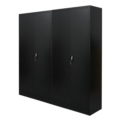 PROREGAL Mega Deal 2X Flügeltürenschrank Elephant Metall Aktenschrank komplett montiert abschließbar 2 Türen 180x80x40cm Stahl 4 Ebenen Stahlschrank Pulverbeschichtung Schwarz Werkstattschrank PROREGAL Mega Deal 2X Flügeltürenschrank Elephant Metall Aktenschrank komplett montiert abschließbar 2 Türen 180x80x40cm Stahl 4 Ebenen Stahlschrank Pulverbeschichtung Schwarz Werkstattschrank von PROREGAL