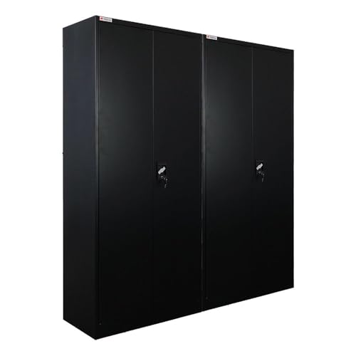 PROREGAL Mega Deal 2X Flügeltürenschrank Elephant Metall Spind komplett montiert abschließbar 2 Türen 180x80x40cm Stahl 6 Fächern & Kleiderstange Stahlschrank Pulverbeschichtung Schwarz Aktenschrank PROREGAL Mega Deal 2X Flügeltürenschrank Elephant Metall Spind komplett montiert abschließbar 2 Türen 180x80x40cm Stahl 6 Fächern & Kleiderstange Stahlschrank Pulverbeschichtung Schwarz Aktenschrank von PROREGAL